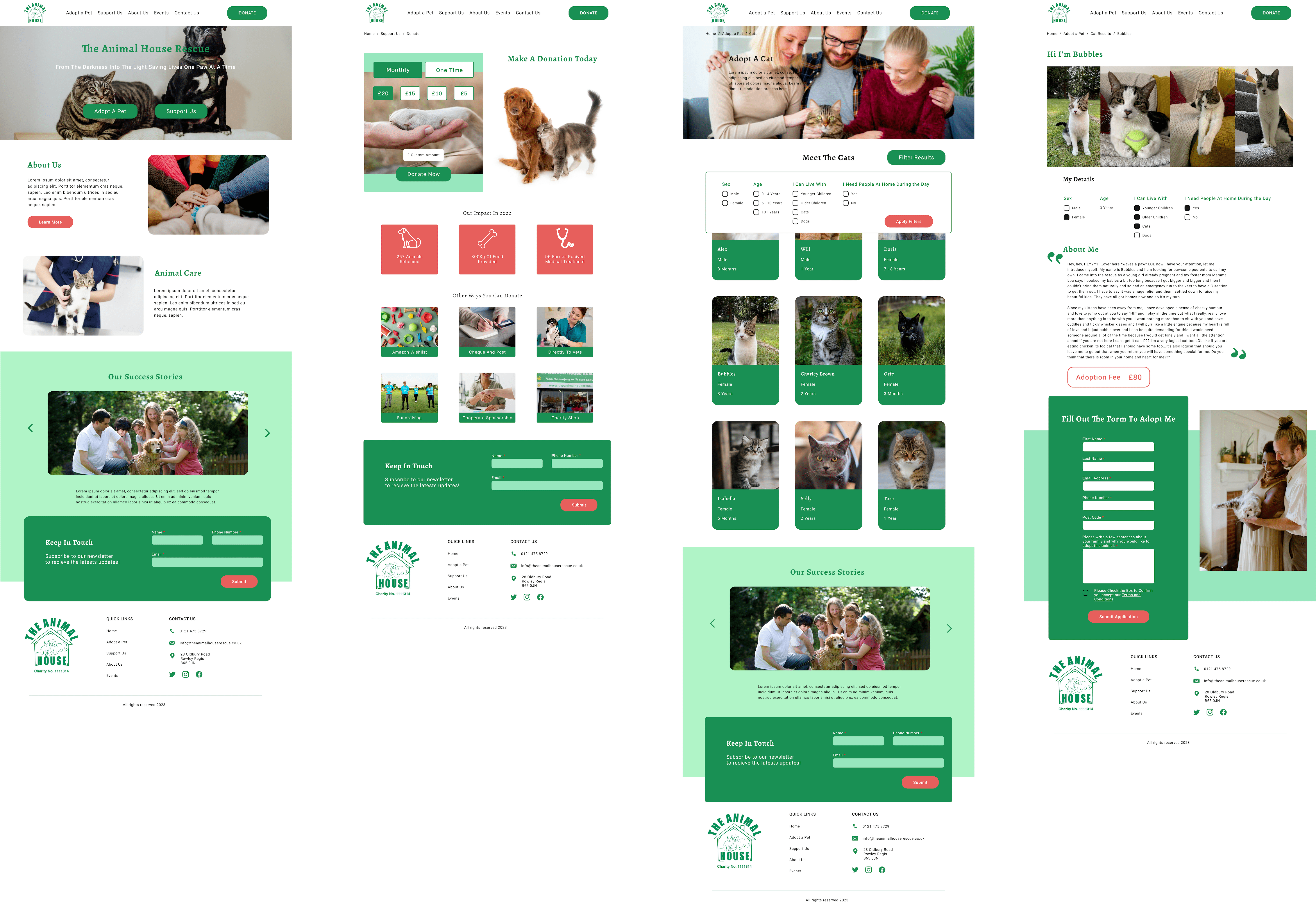 A sample of the high fielity prototypes tested.